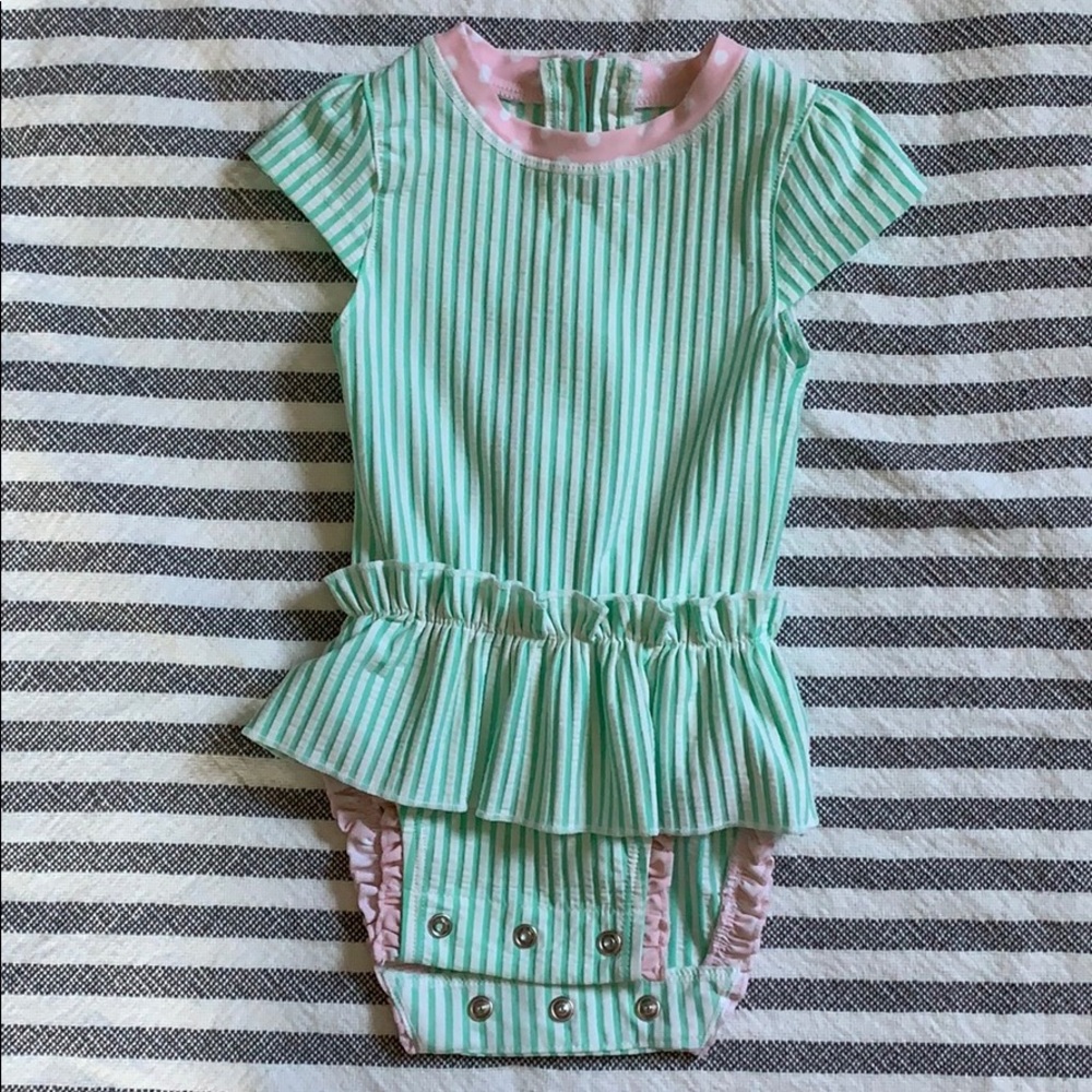 Ruffle Butts Peplum Skirt One Piece Swimsuit